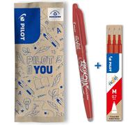 Pack Of 1 Frixion Ball + 1 Set Of 3 Refills - Erasable Pen With Thermosensitive Ink - Refillable Roller Pen Made From Recycled Plastic - Red - Medium Point