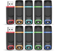 Pack of 10 32GB USB Flash Drive Data Storage 32GB 2.0 USB Flash Drive with LED Light for PC Tablets/Laptop/Car Radio/TV