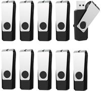 Pack of 10 4GB 2.0 USB Flash Drive 4GB Swivel U Disk External Storage Flash Drive Pendrive (Black)