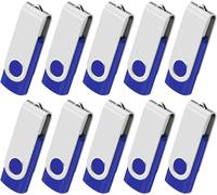 Pack of 10 8 GB USB 2.0 Memory Stick USB Flash Drive Storage Rotation Pendrive Disk for Laptop/PC/Car (Blue)