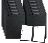 Pack Of 10 A4 Clipboard,A4 Clipboard With Double Clip,Flap Clipboard For Documents (Black)