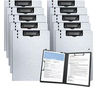 Pack Of 10 A4 Clipboard,A4 Clipboard With Double Clip,Fold-Over Clipboard For Documents (Grey)