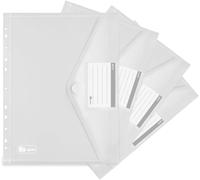 Pack Of 10 A4 Document Wallets-A4 Plastic Document Wallet With Self-Grip Closure,Label Pocket,A4 Document Wallet With 11 Holes