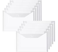 Pack Of 10 A4 Transparent Plastic Document Folders With Buttons,Document Folders For Storing Documents,Corporate Recipes,Organisation.[Q97]