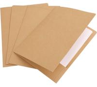 Pack Of 10 Cardboard Folders With Flap Two Pockets A4 Kraft Paper Insert File Folder Cover Certificate Diploma Speech Contract Commercial Contract For School Office