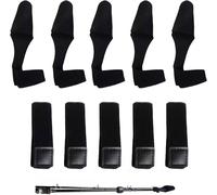 Pack Of 10 Fishing Rod Hook Fasteners, Ideal For Holding Your Rods Together ¿ Elastic Protection ¿ For Fishing Rod (Black)