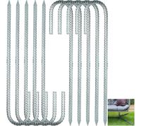 Pack Of 10 Galvanised Tent Pegs,Pegs 30 Cm,Trampoline Anchor For Camping,Garden,Fences,Swings