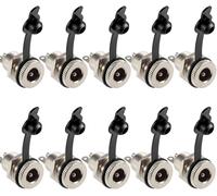 Pack of 10 Hollow DC Power Sockets Connector,5.5 x 2.1 mm DC Power Jack Female Panel Mount Power Plug Connector Adapter Low Voltage with Dust Cap