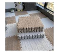 Pack of 10 Interlocking Foam Carpet Tiles Multicolor 12x12 inches(Light Coffee+White)