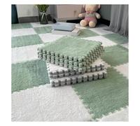 Pack of 10 Interlocking Foam Carpet Tiles Multicolor 12x12 inches(Light Green+White)