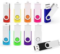 Pack of 10 Memory Stick USB 2.0 Memory Stick 8GB Swivel USB Flash Drive Pendrive Jump Drive