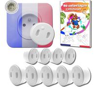 Pack Of 10 Removable Baby Socket Covers [No Keys Or Adhesive] ¿ Made In France ¿ Bebealis 100% French Revolutionary Invention ¿ Safety Kit For Electrical Socket Protection