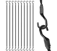 Pack Of 10 Short Flat Rubber Bungee Cord With Hooks-100cm Elastic Bungee Straps With Hooks-Black Bungee Cords With Hooks For Luggage Luggage Roof Bars Camping