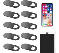 Pack of 10 Ultra Thin Adhesive Slider Camera Covers for Laptops, Smartphones and Tablets, Privacy Protection, Compatible with PS4 (Black)