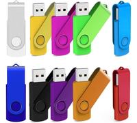 Pack of 10 USB 2.0 Memory Stick 8 GB Swivel USB Flash Drive Pendrive Jump Drive Multiple Colours