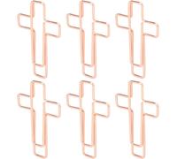 Pack Of 100 Cross Paper Clips,Rose Gold Metal Paper Clips For Sorting Document Notes,Paperwork Organization,Office School And Personal Use.