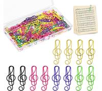 Pack Of 100 Musical Note Paper Clips,Novelty Paper Clips,Office Paper Clips,Metal Paper Clips Design,Paper Clip For Receipts Of Files And Book Notes,Treble Keys And Sheet Music