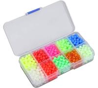 Pack Of 1000 Plastic Box Bright Colour Fishing Glow Loose Beads Kit Fishing Lures Tools Assorted Fishing Beads