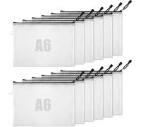 Pack Of 12 A6 Document Pouches,Waterproof Storage Pouch,Pvc Plastic Zip Pouch,Transparent Mesh Zipper Pouch,For Travel,Cosmetics,Office Documents Organization