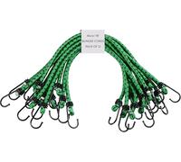 Pack Of 12 Elastic Bungee Cord With Hooks-Heavy Duty Bungee Cord For Luggage Bicycle Camping Awning Caravan Tarpaulin-Extender Sandow Length 46 Cm-Green