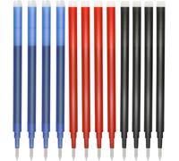 Pack Of 12 Erasable Refills 0.7 Mm, Refills For Erasable Gel Pens, Erasable Gel Ink Pens, 11 Cm, Tip Diameter 0.7 Mm (4 Blue + 4 Red + 4 Black)