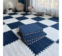 Pack of 12 EVA Foam Puzzle Mat Multicolor 30x30 cm(Blue+White)