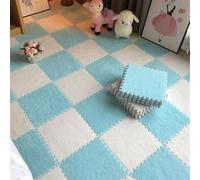 Pack of 12 EVA Foam Puzzle Mat Multicolor 30x30 cm(White+Light Blue)