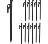 Pack Of 12 Heavy Duty Ground Pegs For Hard Floors,20 Cm,Steel,Heavy Duty Pegs For Camping,Black