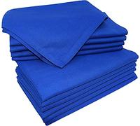 Pack of 12 Pieces,100% Cellulose Cotton Fibres,20" Square, Oversize Solid Colored Dinner Napkin with Decorative Selvage Fold. (Night Sky-Navy)