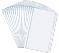 Pack Of 15 A6 Plastic Wallets With 6 Holes For Document And Cards-Transparent Waterproof Zipper Folders
