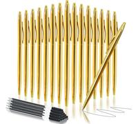 Pack Of 15 Gold Metal Black Retractable Ballpoint Pen 1mm Aesthetic Pens For Students, Teachers, Business Gifts, Wedding