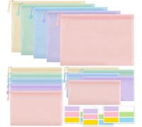 Pack Of 15 Plastic Zippered Pouches A4 A5 A6,Transparent Zipped Document Pouch,Pvc Zip Set,Zip Document Folder,For Paper,Document Storage,Receipts,Stationery