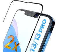 Pack Of 2 3d Glass Screen Protectors For Iphone 13/13 Pro 2021 (6.1 Inch)-Perfect Installation Thanks To The Frame-No Air Bubbles [2 X ] Black