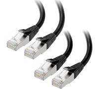 Pack of 2, 40 Gbps Short Cat 8 Ethernet Cable 1cm in Black (Cat8 2000 MHz Ethernet Cable, RJ45 Cat8 Cable) - 1cm
