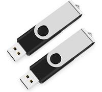 Pack of 2 64 GB Memory Stick USB 2.0 Memory Stick 64 GB Swivel USB Flash Drive Pendrive Jump Drive Black/Blue