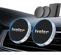 [Pack Of 2 Car Phone Holder/Magnetic Portable Air Vent Magnetic Holder Compatible With Smartphone,With 4 Metal Plates-Silver