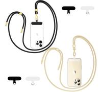 Pack Of 2 Elegant And Durable Universal Mobile Phone Neck Strap Compatible With Most Smartphone Cases Black Gold