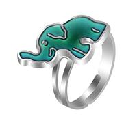 Pack of 2 Elephant Thermal Novelty's Chic Cartoon Ring Cartoon Ring, 1,5x1,3 cm, alliage de zinc, non