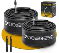 Pack Of 2 Inner Tubes 700 X 23-25c For Road Bike,Inner Tube Compatible With 700 X 23c/24c/25c Bicycle Tyres.[B21]