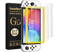 Pack of 2 Matte Tempered Glass Compatible with Nintendo Switch OLED Model 7 Inch Model 2021,with Free Installation Kit,Screen Protector [9H Glass] [Anti-Scratch] [Anti-Reflection]