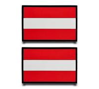 Pack of 2 PVC Austria Funny Patch Removable Patches with 3D Tactical Flag Patch Application for Baseball Cap Bags Jacket Backpacks Outdoor Vest Clothing