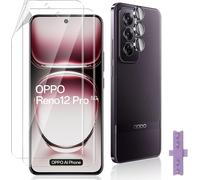 Pack Of 2 Screen Protectors For Oppo Reno 12 Pro, 1 Piece Rear Camera Protector, Transparent Hd, Touch Sensitive, Flexible Tpu Protection