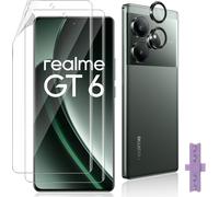 Pack Of 2 Screen Protectors For Realme Gt 6/Realme Gt 6t, 1 Piece Rear Camera Protector, Transparent Hd, Touch Sensitive, Flexible Tpu Protection