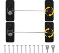 Pack Of 2 Security Window Locks For Upvc,Adhesive Fridge Freezer With Keys No Drilling,Child Safety Window Protection For Pets And Children,Black