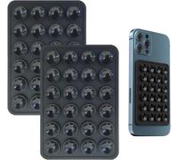 Pack Of 2 Silicone Suction Cups For All Phone Models, Non-Slip Phone Holder For Selfies And Videos, Hands Free, Durable And Easy To Use (2 Black)