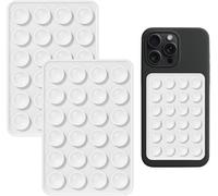 Pack Of 2 Silicone Suction Cups For All Phone Models, Non-Slip Phone Holder For Selfies And Videos, Hands Free, Durable And Easy To Use (2 White)