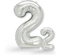 Pack Of 2 Silver Number 2 Balloons For 2 Years Birthday Decoration For Girls Or Boys With Helium Inflatable Happy Birthday Decoration Silver Number 2
