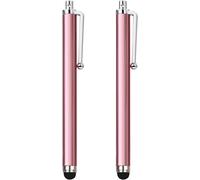 Pack Of 2 Stylus Pens For Smartphone, Silicone Tip For Touch Screen Devices, Compatible With Tablets, Mobile Phones, Laptops, Ipad, Iphone, Kindle Fire, Pink