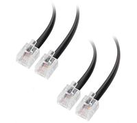 Pack of 2 Telephone Cable 1 m RJ11 to RJ11 for Telephone,Internet DSL,ADSL,Modem in Black-1 m