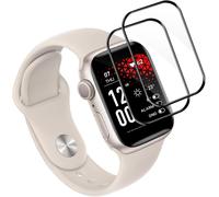 Pack Of 2 Tempered Glass For Apple Watch Series 7/8/9 (45 Mm), 3d With Black Edge Protection Glass, Anti-Scratch, Sensitive Touch Bubble-Free, 0.15 Mm Hd Clear Apple Watch 45 Mm Screen